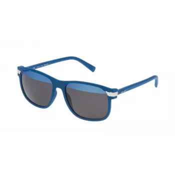 POLICE SPL23155DENH Men's Sunglasses - Matte Black Frame, Blue Mirror Lens, UV400