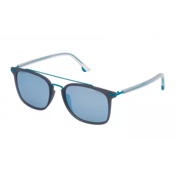 POLICE SPL58354M20P Unisex Sunglasses - Black Acetate Frame, Grey Polarized Lenses, 54mm