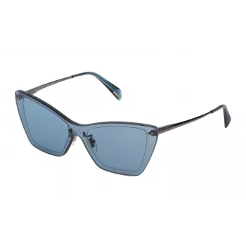 POLICE SPL936990402 Women's Cat Eye Sunglasses Gold Frame Brown Gradient Lens 57mm