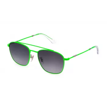 POLICE SPL996-5508DZ Men's Sunglasses - Black Acetate Frame, Grey Gradient Lens, 55/19/145 mm