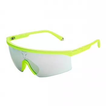 POLICE SPLA28997B8X Men's Sunglasses - Shiny Black Frame Blue Mirror Lens
