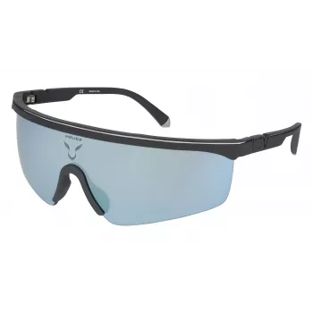 POLICE SPLA28999U5X Aviator Sunglasses Men Black Metal Grey Lens 99mm