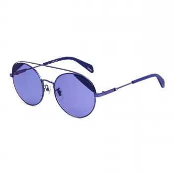 POLICE SPLA94548P6B Women's Rectangular Polarized Sunglasses Havana Brown Acetate Frame Brown Lens 54/18/140 mm