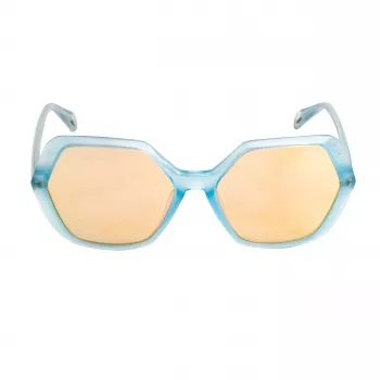 POLICE SPLA9858VA1A Women's Rectangular Sunglasses - Black Acetate Frame Grey Lens 58mm
