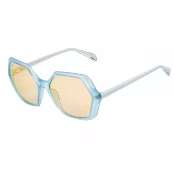 POLICE SPLA9858VA1A Women's Rectangular Sunglasses - Black Acetate Frame Grey Lens 58mm
