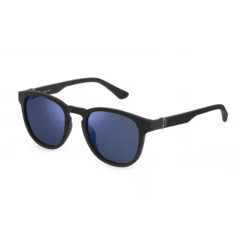 POLICE SPLF60-53U28P Men's Rectangular Polarized Sunglasses, Havana Frame, Green Lens, 53mm