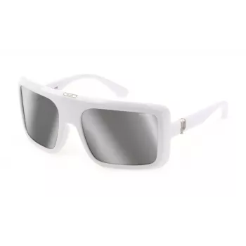 POLICE SPLF62-6104AW Men's Rectangular Sunglasses - Black Frame Grey Lens 61/19/130 mm