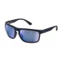 POLICE SPLF63-6306QS Men's Rectangular Sunglasses - Shiny Black Frame, Smoke Grey Lenses, 63/18/130 mm