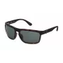 POLICE SPLF63-630878 Men's Rectangular Sunglasses Matte Black Frame Smoke Lens 63/18/130 mm