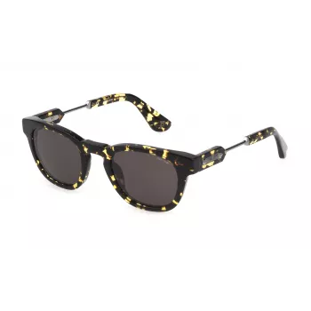 POLICE SPLF70-500781 Men's Square Acetate Sunglasses with UV400 Protection
