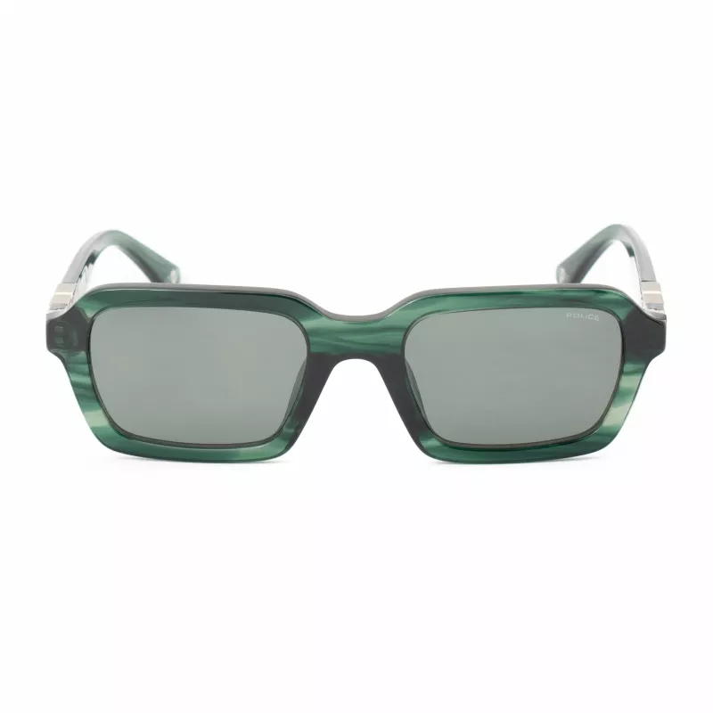 POLICE SPLL14-5309N6 Men's Sunglasses - Black Acetate Frame, Grey Polycarbonate Lenses, UV400 Protection, 53mm