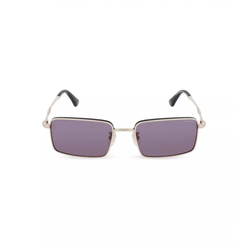 POLICE SPLL85M540302 Men's Square Sunglasses - Matte Black Frame, Grey Lens, UV400