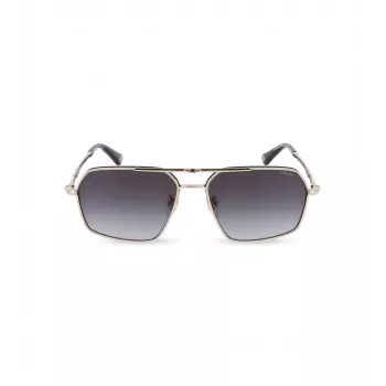 POLICE SPLL86-58302Y Men's Square Havana Acetate Sunglasses with Green Polycarbonate Lenses UV400