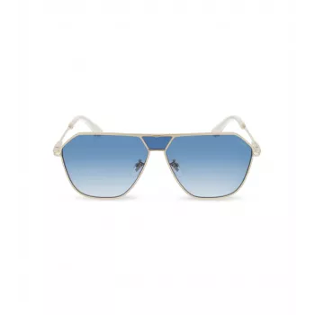 POLICE SPLL89-620300 Men's Pilot Sunglasses - Shiny Black Frame, Smoke Grey Lens, 62mm