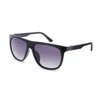 POLICE SPLN33M590Z42 Men's Sunglasses - Black Acetate Frame, Grey Polycarbonate Lenses, UV400 Protection, 59mm Lens Width
