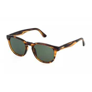 POLICE SPLP22-530836 Men's Rectangular Sunglasses, Black Frame, Grey Lenses, 53mm