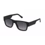 POLICE SPLP23-54U28P Men's Rectangular Polarized Sunglasses, Black Frame, Grey Lens, 54mm