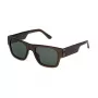 POLICE SPLP23M54M82P Men's Rectangular Polarized Sunglasses Havana Acetate Frame Green Lens 54mm