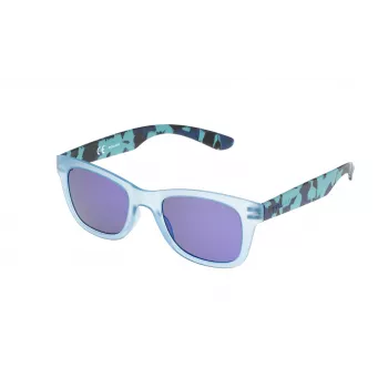 POLICE Sunglasses Man S194450715B Rectangular Acetate Frame Blue Mirror Lens 50/22/140 mm