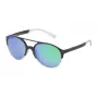 POLICE Unisex Rectangular Sunglasses SPL163556PCV - Black Acetate Frame Grey Lens 55/19/140 mm