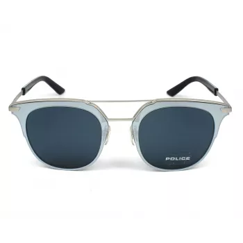 POLICE Unisex SPL584-0581 Sunglasses (50/22/145 mm) Black Frame Grey Lens UV400