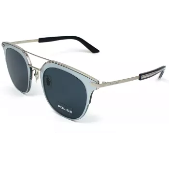 POLICE Unisex SPL584-0581 Sunglasses (50/22/145 mm) Black Frame Grey Lens UV400