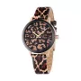POLICE Women's PL16028MSRB02 36mm Rose Gold Stainless Steel & Black Leather Watch