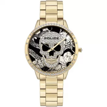 Police Women's PL16067MSG02M Quartz Analogue Watch 36mm Rose Gold Tone Stainless Steel Mesh Bracelet