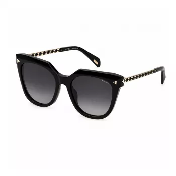 POLICE Women's SPLN63-530700 Rectangular Acetate Sunglasses, Havana/Brown, 53mm