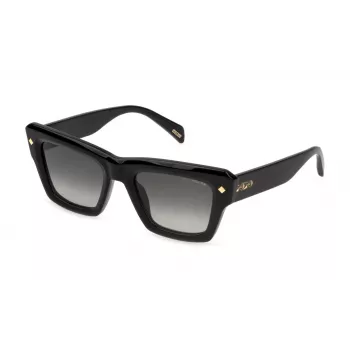 POLICE Women's SPLP48-520700 Rectangular Sunglasses, Havana Frame, Brown Lens, 52mm