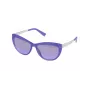 POLICE Women's Sunglasses S1970M556WKX - Square Acetate Frame, Grey Polycarbonate Lenses, 55mm Lens Width