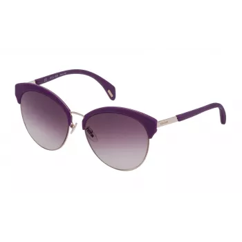 POLICE Women's Sunglasses SPL6195608FF Havana Acetate Frame Brown Polycarbonate Lenses 56mm