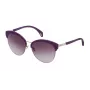 POLICE Women's Sunglasses SPL6195608FF Havana Acetate Frame Brown Polycarbonate Lenses 56mm