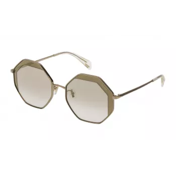 POLICE Women's Sunglasses SPL837W538FFD - Havana Acetate Cat Eye Frame, Brown Gradient Lenses, UV400 Protection