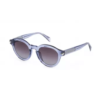 Police Women's Sunglasses SPLF31-470B34 Havana/Brown Acetate Square Frame with Brown Gradient Lenses 47/23/135 mm