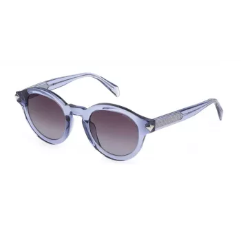 POLICE Women's Sunglasses SPLF31M470B34 Cat Eye Acetate Frame Brown Gradient Lens UV400