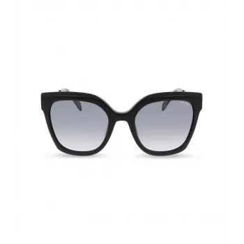 POLICE Women's Sunglasses SPLG19-540700 Black Acetate Square Frame Grey Lens 54mm