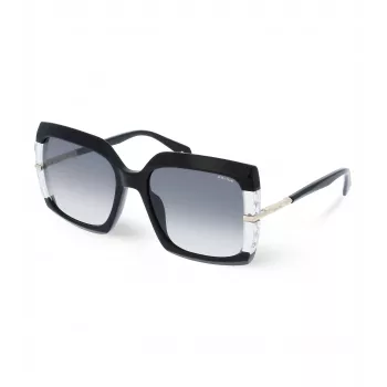 POLICE Women's Sunglasses SPLG23M570700 Geometric Black Acetate Frame Grey Polycarbonate Lens 57mm