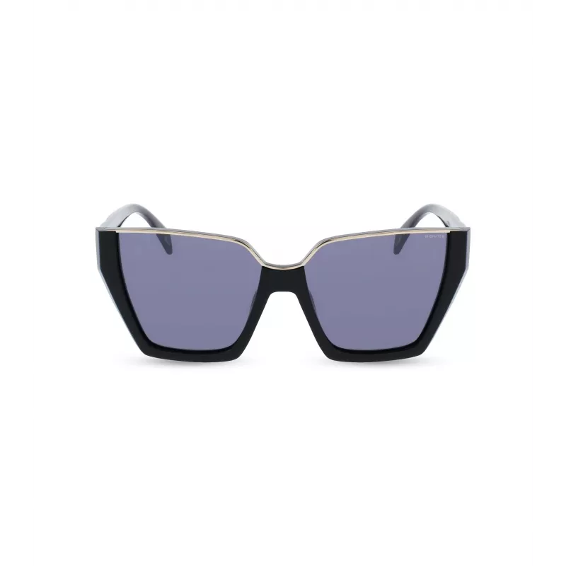 POLICE Women's Sunglasses SPLL33-570700 - Rectangular Acetate Frame, Grey Polycarbonate Lenses, UV400 Protection, 57mm Lens Width