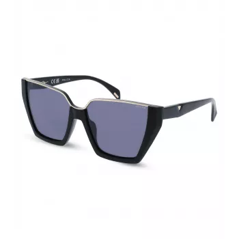 Police Women's Sunglasses SPLL33M570700 - Rectangular Acetate Frame with Grey Polycarbonate Lenses UV400