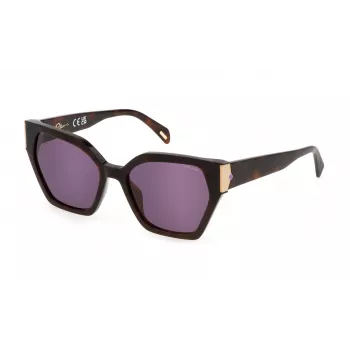POLICE Women's Sunglasses SPLL34-550752 - Acetate Frame, UV400 Protection, 55mm Lens