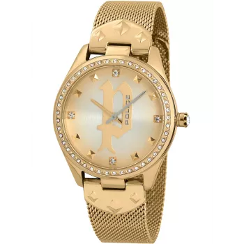 POLICE Women's Watch PL16029MSG22M 36mm Stainless Steel Mesh Grey Dial