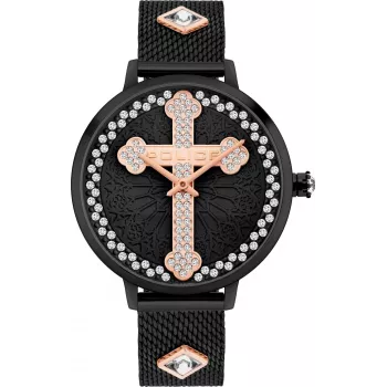 POLICE Women's Watch PL16031MSB02M 36mm Stainless Steel Mesh Black Dial