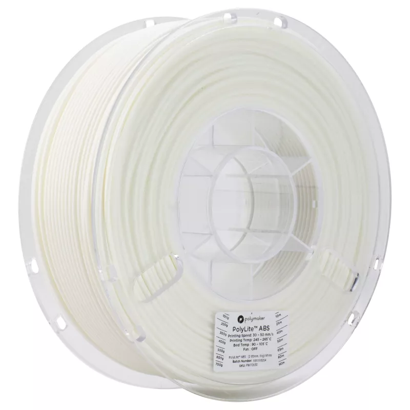 Polymaker ABS Filament 1.75mm, White, 1kg