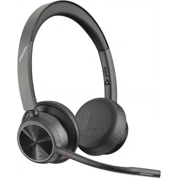 Poly Voyager 4320 UC Wireless Bluetooth Headset with BT700 USB-C Adapter, On-Ear, Dual-Mic Noise Cancelling, 24h Talk Time, Black