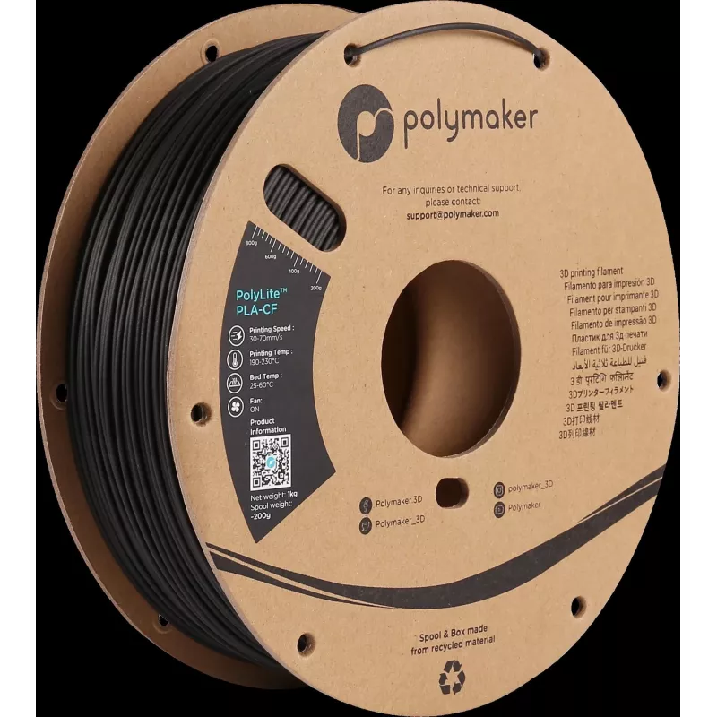 Polymaker PA10001 PLA Filament 1.75 mm 1 kg Black