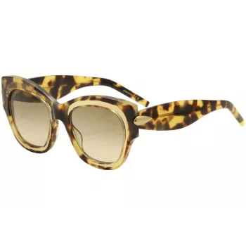 POMELLATO Women's Sunglasses PM0008S-001 - Black Acetate Frame, Grey Lens, 52mm