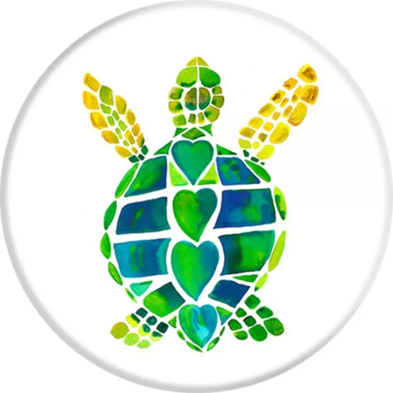 PopSockets PopGrip Turtle Love - Swappable Phone Grip & Stand, Multi-Colour