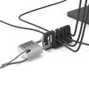 Port Connect Desktop Cable Manager for Mouse and Keyboard – Self-Adhesive Silicone Clip, 3 Slots, Black