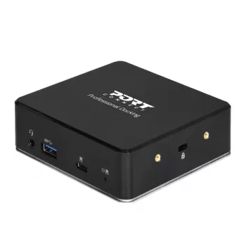 PORT USB-C 11-in-1 Multiport Hub Docking Station - 2x HDMI 4K, 3x USB-A, USB-C PD 100W, RJ45 Gigabit Ethernet, Audio Jack - Black